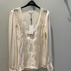 BNWT Reiss Lace Trim Satin Top